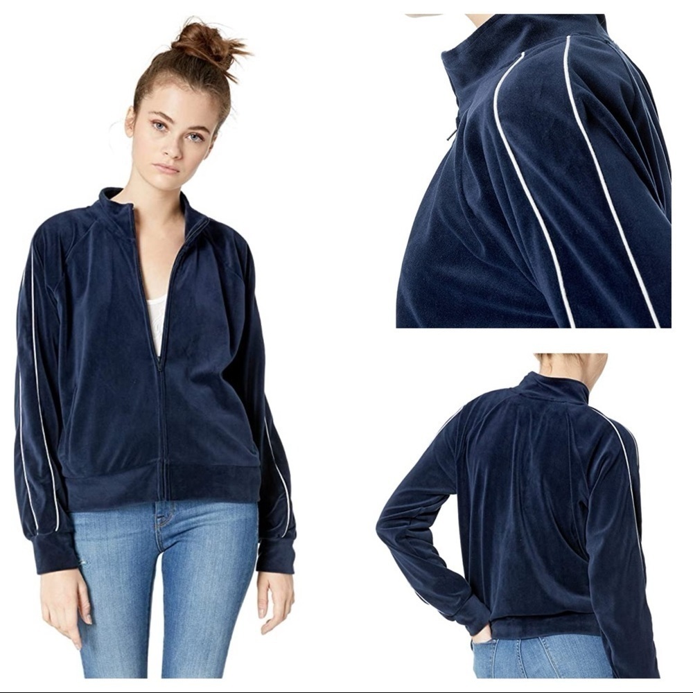 BB DAKOTA womens Cover Your Tracks Velour Jacket L